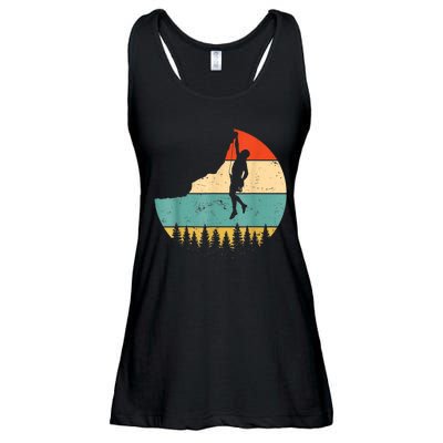 Rock Climbing Mountain Climber Vintage Retro Ladies Essential Flowy Tank