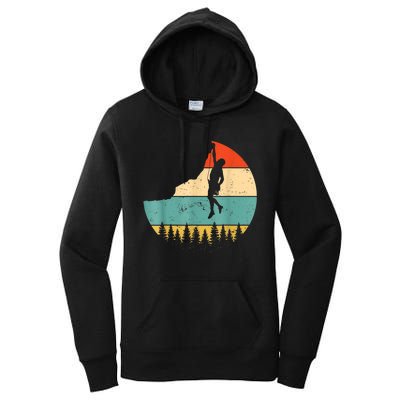 Rock Climbing Mountain Climber Vintage Retro Women's Pullover Hoodie