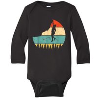 Rock Climbing Mountain Climber Vintage Retro Baby Long Sleeve Bodysuit