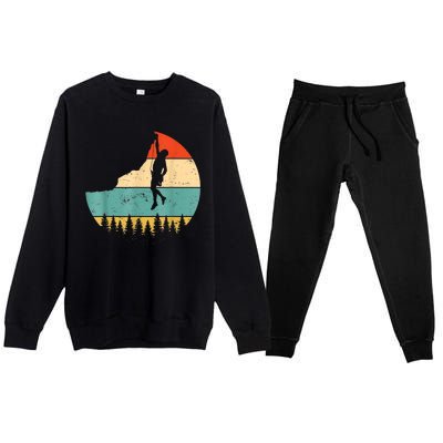 Rock Climbing Mountain Climber Vintage Retro Premium Crewneck Sweatsuit Set