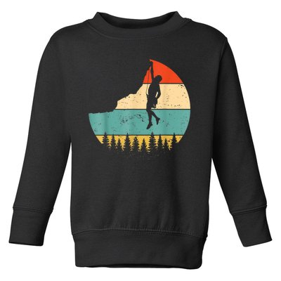 Rock Climbing Mountain Climber Vintage Retro Toddler Sweatshirt