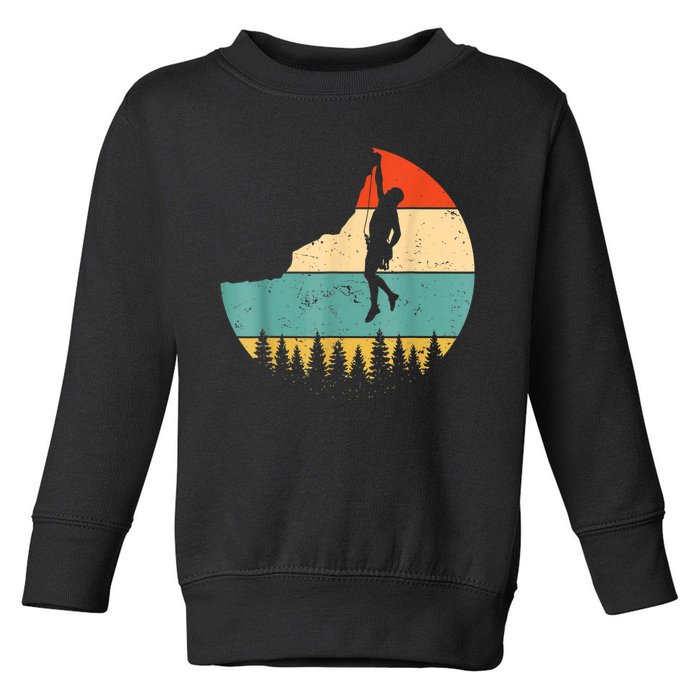 Rock Climbing Mountain Climber Vintage Retro Toddler Sweatshirt