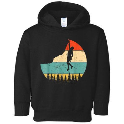 Rock Climbing Mountain Climber Vintage Retro Toddler Hoodie