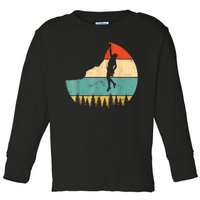 Rock Climbing Mountain Climber Vintage Retro Toddler Long Sleeve Shirt