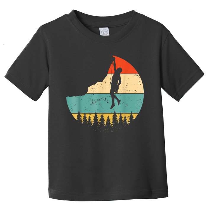 Rock Climbing Mountain Climber Vintage Retro Toddler T-Shirt