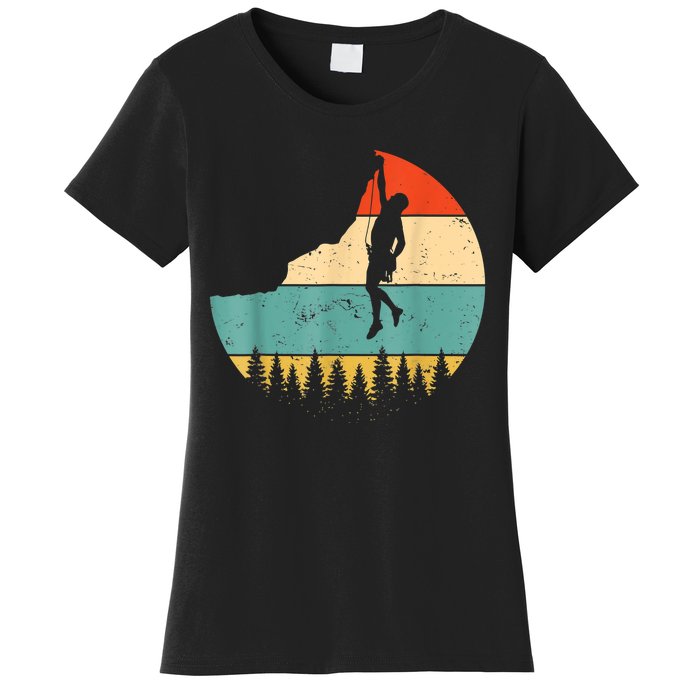 Rock Climbing Mountain Climber Vintage Retro Women's T-Shirt