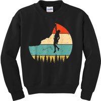 Rock Climbing Mountain Climber Vintage Retro Kids Sweatshirt