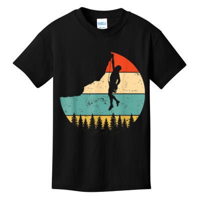 Rock Climbing Mountain Climber Vintage Retro Kids T-Shirt