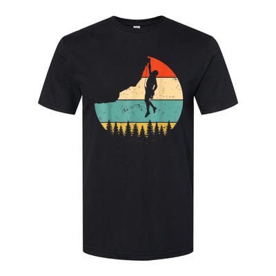 Rock Climbing Mountain Climber Vintage Retro Softstyle® CVC T-Shirt