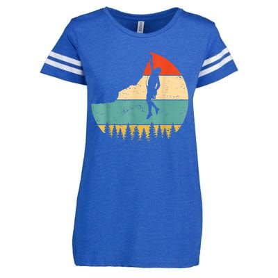 Rock Climbing Mountain Climber Vintage Retro Enza Ladies Jersey Football T-Shirt