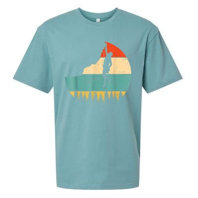 Rock Climbing Mountain Climber Vintage Retro Sueded Cloud Jersey T-Shirt