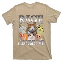 Rage Consumes Me Funny Silly Cat Meme Bootleg Vintage T-Shirt