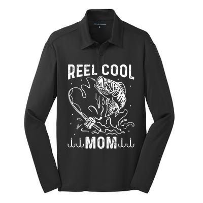 Reel Cool Mama Fishing Mom Fishing Lovers Retro Gift Silk Touch Performance Long Sleeve Polo