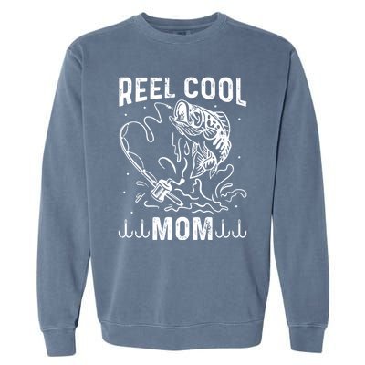 Reel Cool Mama Fishing Mom Fishing Lovers Retro Gift Garment-Dyed Sweatshirt