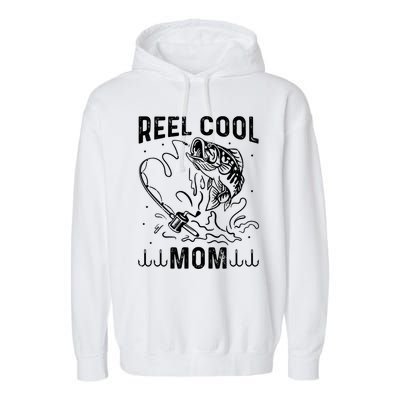 Reel Cool Mama Fishing Mom Fishing Lovers Retro Gift Garment-Dyed Fleece Hoodie