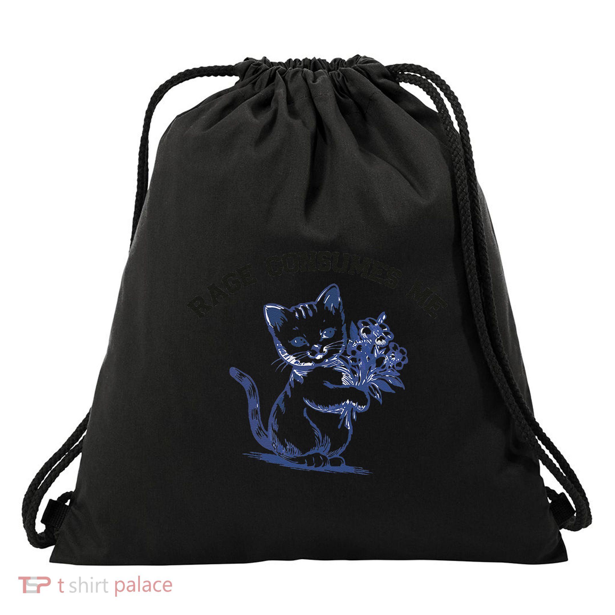 Rage Consumes Mefunny Love Cat Design Drawstring Bag