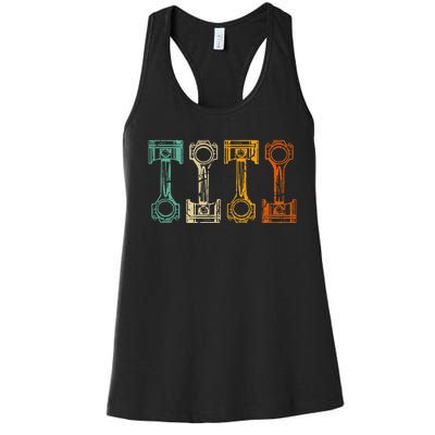 Retro Car Mechanic Vintage Tuner Women's Racerback Tank