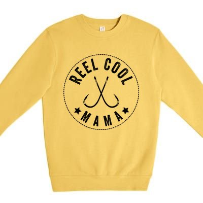 Reel Cool Mama Moms Who Fish Fishing Gift Premium Crewneck Sweatshirt