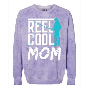 Reel Cool Mom Fisher Fish Hobby Fisher Fishing Mother Cool Gift Colorblast Crewneck Sweatshirt