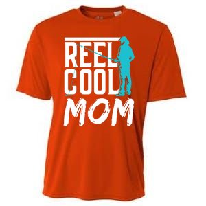 Reel Cool Mom Fisher Fish Hobby Fisher Fishing Mother Cool Gift Cooling Performance Crew T-Shirt