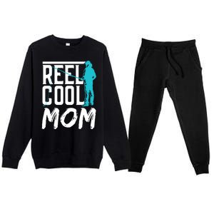 Reel Cool Mom Fisher Fish Hobby Fisher Fishing Mother Cool Gift Premium Crewneck Sweatsuit Set