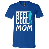 Reel Cool Mom Fisher Fish Hobby Fisher Fishing Mother Cool Gift V-Neck T-Shirt