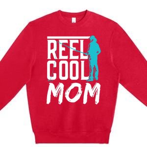 Reel Cool Mom Fisher Fish Hobby Fisher Fishing Mother Cool Gift Premium Crewneck Sweatshirt