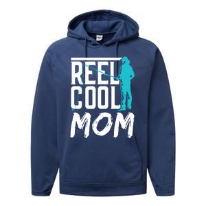 Reel Cool Mom Fisher Fish Hobby Fisher Fishing Mother Cool Gift Performance Fleece Hoodie