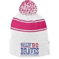 Retro Country Music Singer Song 98 Stripe Pom Pom Beanie