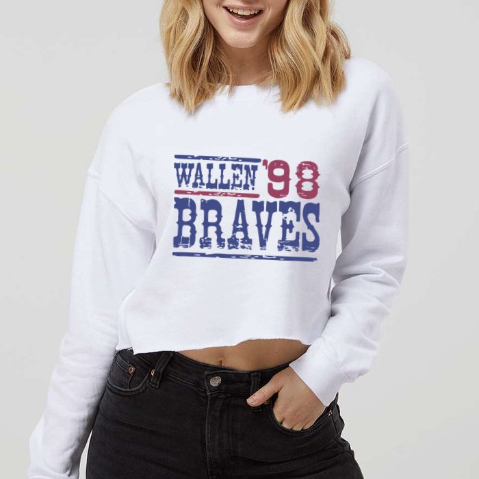 Retro Country Music Singer Song 98 Cropped Pullover Crew