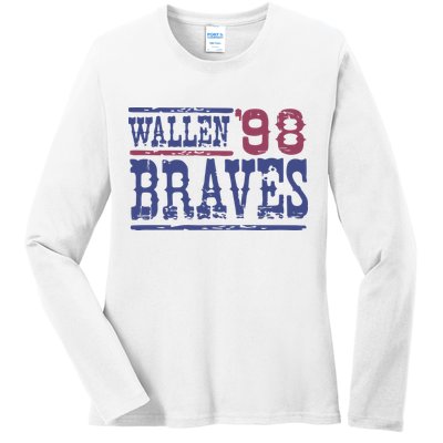 Retro Country Music Singer Song 98 Ladies Long Sleeve Shirt