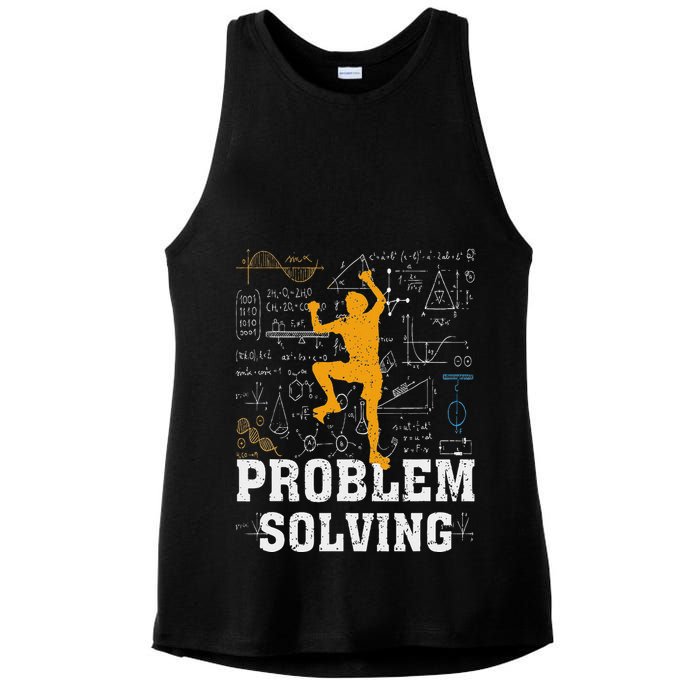 Rock Climbing Math Lover Problem Solving Mathematician Ladies PosiCharge Tri-Blend Wicking Tank