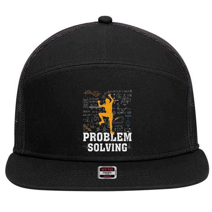 Rock Climbing Math Lover Problem Solving Mathematician 7 Panel Mesh Trucker Snapback Hat