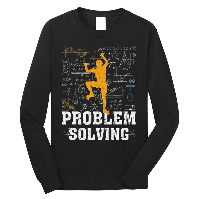 Rock Climbing Math Lover Problem Solving Mathematician Long Sleeve Shirt