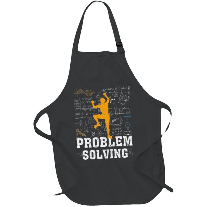 Rock Climbing Math Lover Problem Solving Mathematician Full-Length Apron With Pockets
