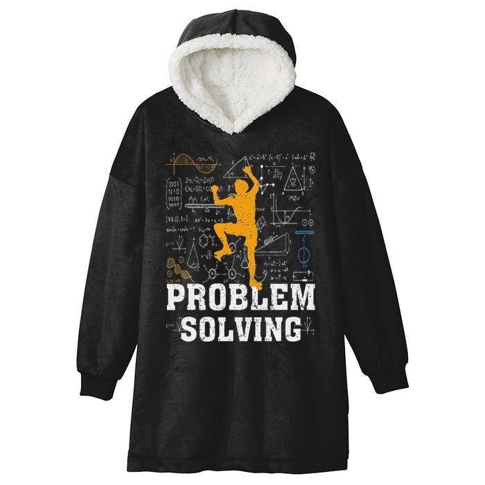 Rock Climbing Math Lover Problem Solving Mathematician Hooded Wearable Blanket