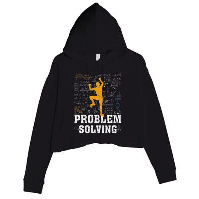 Rock Climbing Math Lover Problem Solving Mathematician Crop Fleece Hoodie