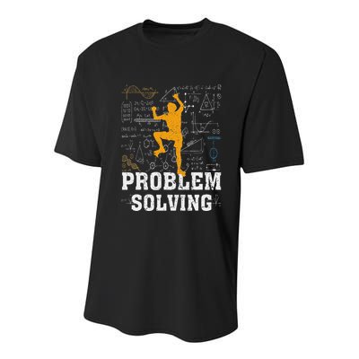 Rock Climbing Math Lover Problem Solving Mathematician Youth Performance Sprint T-Shirt