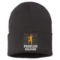 Rock Climbing Math Lover Problem Solving Mathematician Sustainable Knit Beanie