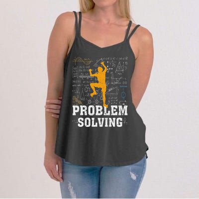 Rock Climbing Math Lover Problem Solving Mathematician Women's Strappy Tank
