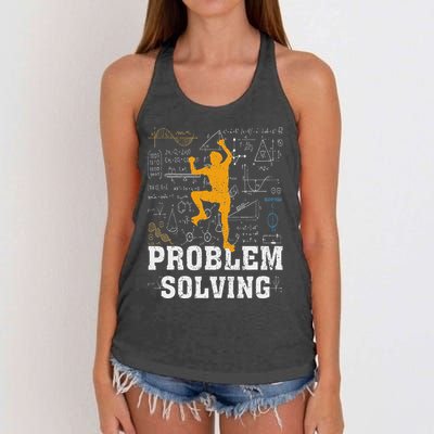 Rock Climbing Math Lover Problem Solving Mathematician Women's Knotted Racerback Tank