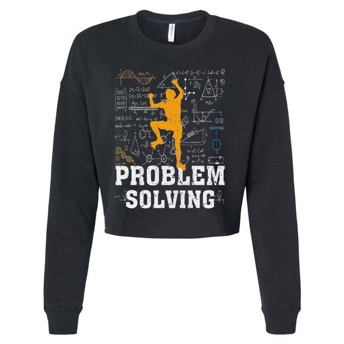 Rock Climbing Math Lover Problem Solving Mathematician Cropped Pullover Crew