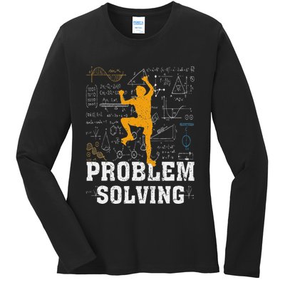 Rock Climbing Math Lover Problem Solving Mathematician Ladies Long Sleeve Shirt