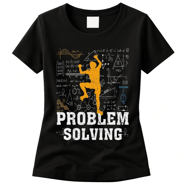 Rock Climbing Math Lover Problem Solving Mathematician Womens T-Shirt