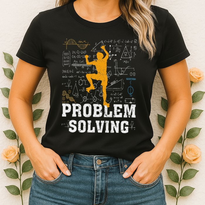 Rock Climbing Math Lover Problem Solving Mathematician Womens T-Shirt
