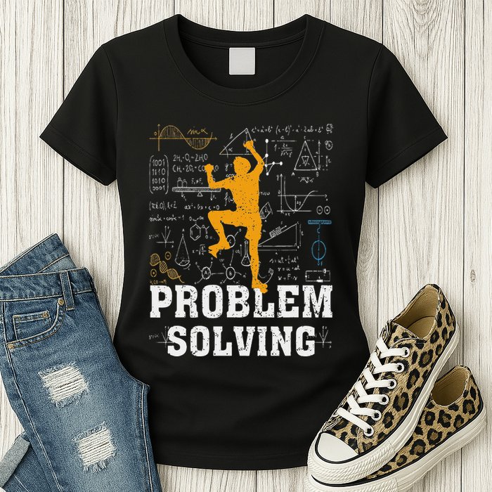 Rock Climbing Math Lover Problem Solving Mathematician Womens T-Shirt