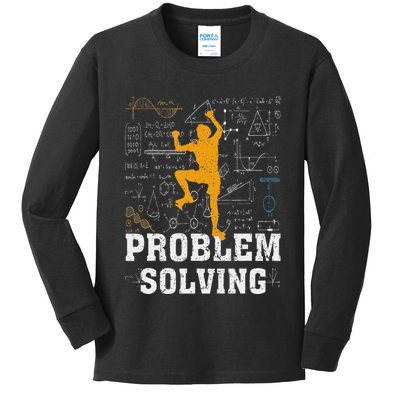 Rock Climbing Math Lover Problem Solving Mathematician Kids Long Sleeve Shirt