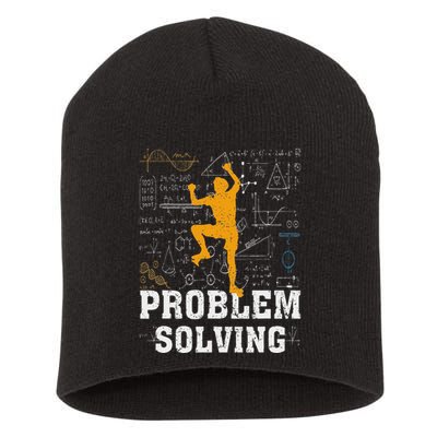 Rock Climbing Math Lover Problem Solving Mathematician Short Acrylic Beanie