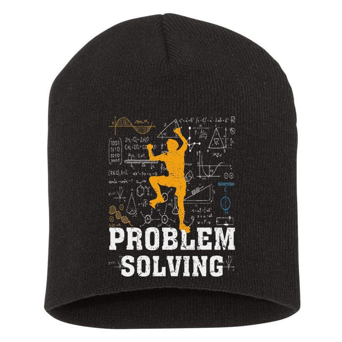 Rock Climbing Math Lover Problem Solving Mathematician Short Acrylic Beanie