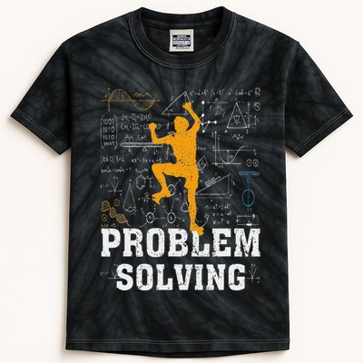 Rock Climbing Math Lover Problem Solving Mathematician Kids Tie-Dye T-Shirt